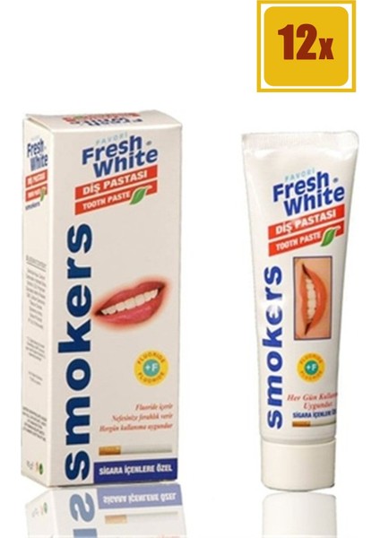 White Diş Pastası Smokers 90 gr 12'li Set
