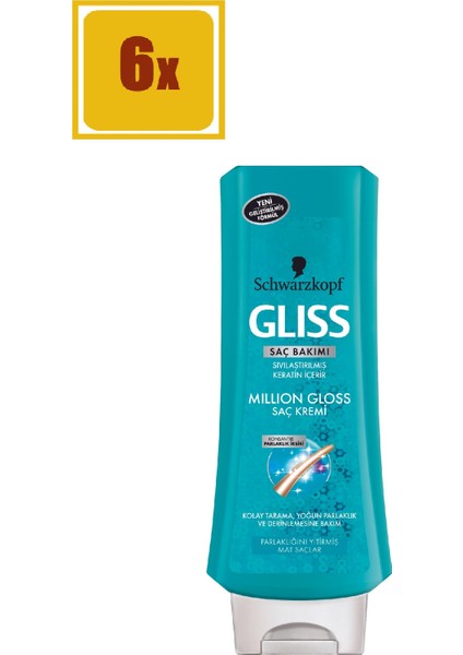 Million Gloss Saç Kremi 400 ml x6'lı set