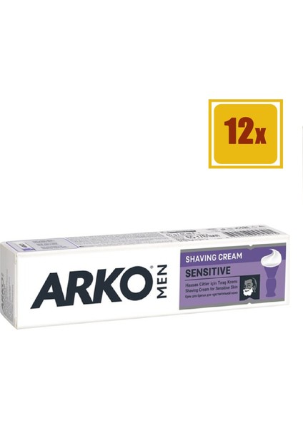 Men Tıraş Kremi Sensitive 100 gr 12'li Set