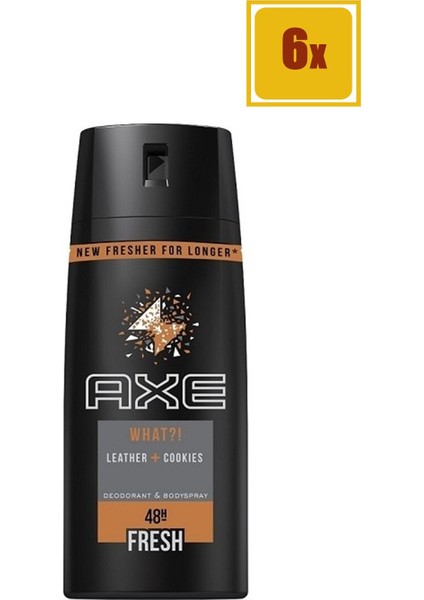 Erkek Deodorant Sprey Leather & Cookies 150 ml 6'lı Set