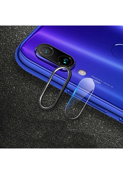 Redmi Note 7 Kamera Koruma Metal Lens+ Cam Set Siyah