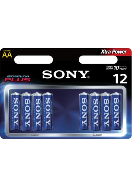 Alkalin 12 Aa Kalem Pil 12 Adet Sony Stamina Plus Pil