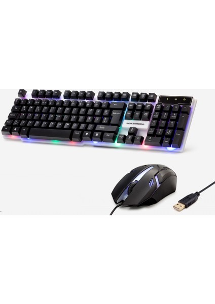 HD837 Ledli̇ Oyuncu Klavye Mouse Set