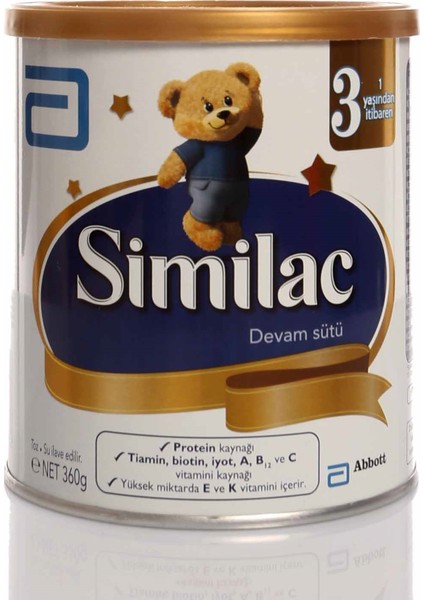 3 Bebek Devam Sütü 360 Gr