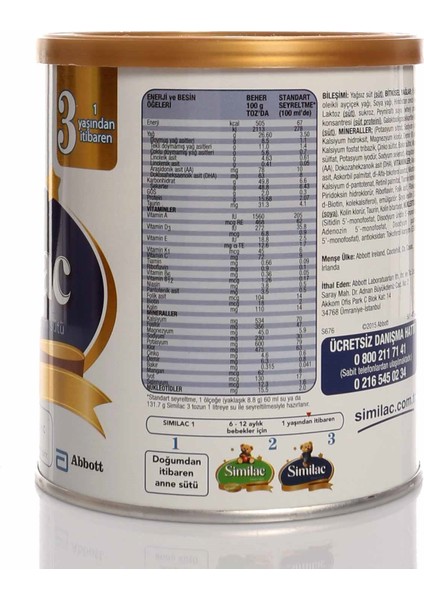 3 Bebek Devam Sütü 360 Gr