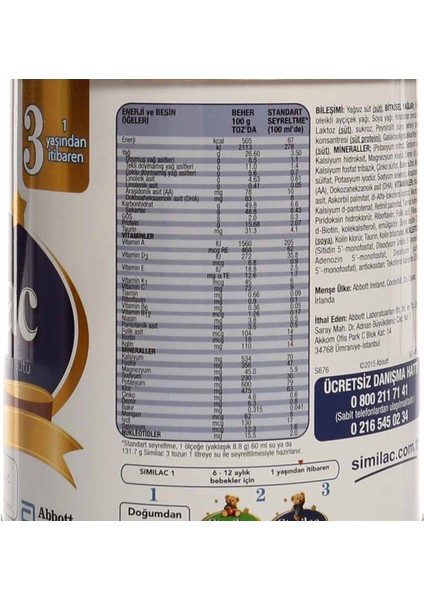 3 Bebek Devam Sütü 360 Gr
