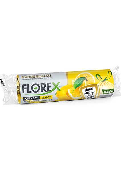 Büzgülü Limon Kokulu Orta Boy Çöp Torbası