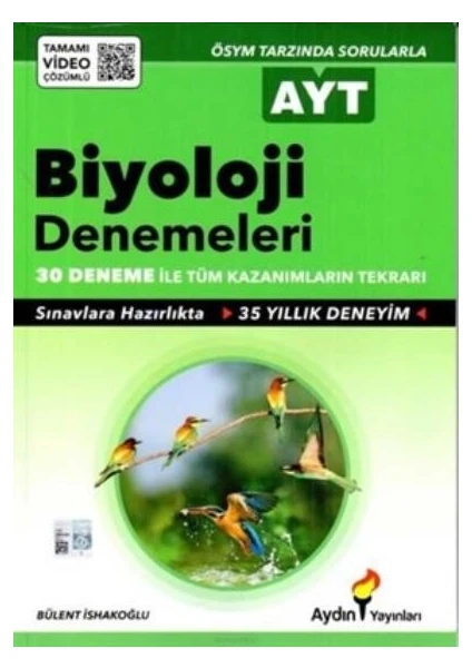 Aydın Yayınları AYT Biyoloji 30'lu Deneme Sınavı