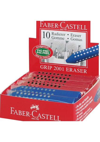 Faber Silgi Grip 2001 Üçgen Kırmızı-Mavi 187101