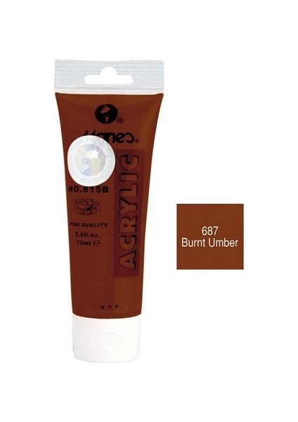 Maries Akrilik Boya 75 ml - No: 815/687 - Burnt Umber