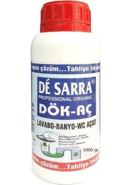 De Sarra Profesyonel Banyo Lavabo Tuvalet Gider Açıcı Sıvı 1 kg