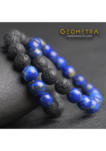 Lapis Lazuli Lav Taşı Ruh Eşi Difizör 10MM Doğaltaş Bileklik Seti Erkek-Trend Hediye fırsatları