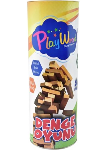 Playwood Silindir Kutuda Ahşap Denge Oyunu