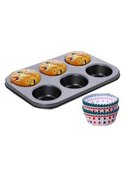Muffin Kek Kalıbı 6 lı Mtr