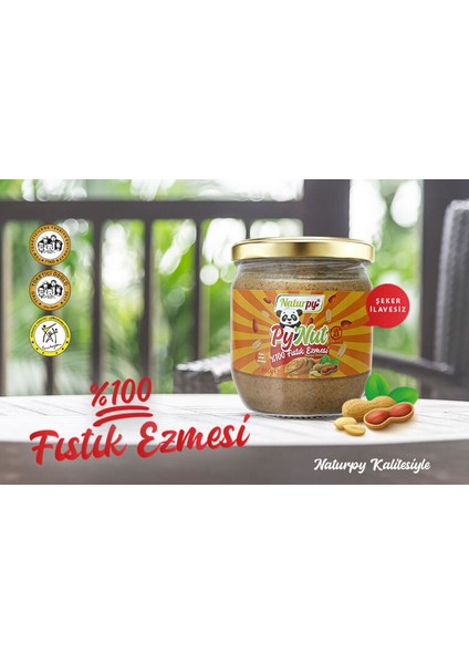 Pynut %100 Fıstık Ezmesi 360 gr Şekersiz ve Glutensiz