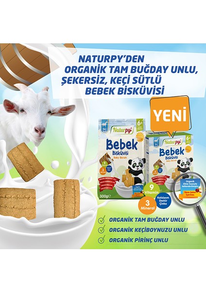 Organik Tam Buğday Unlu Keçi Sütlü Bebek Bisküvisi 300 gr 6 Ay ve Üzeri Bebekler İçin modelleri