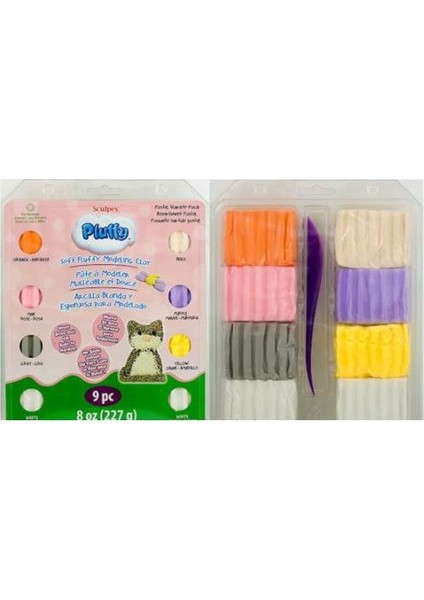 Pluffy Pastel Polimer Kil Seti 8 Renk + Ebeşuar