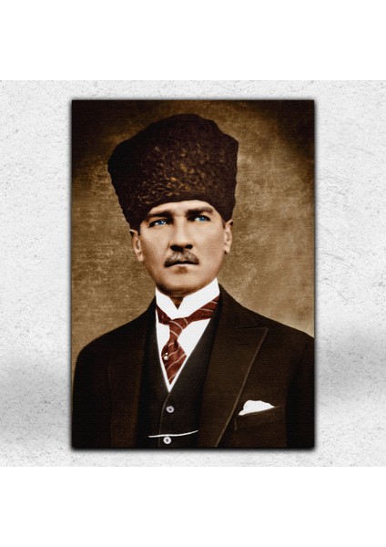 Kalpaklı Atatürk Portresi Kanvas Tablo