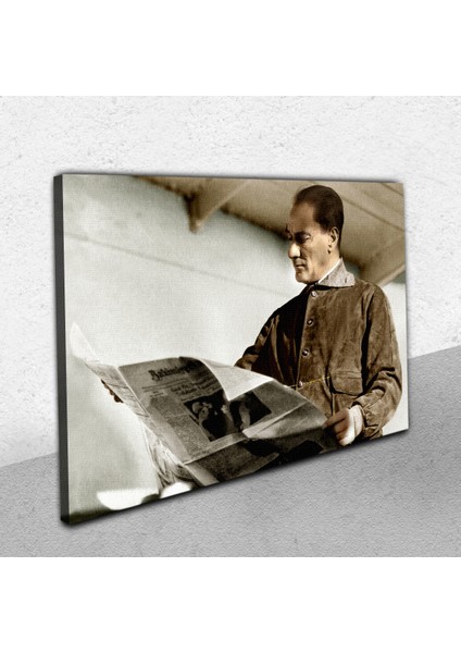 Gazete Okuyan Atatürk Kanvas Tablo