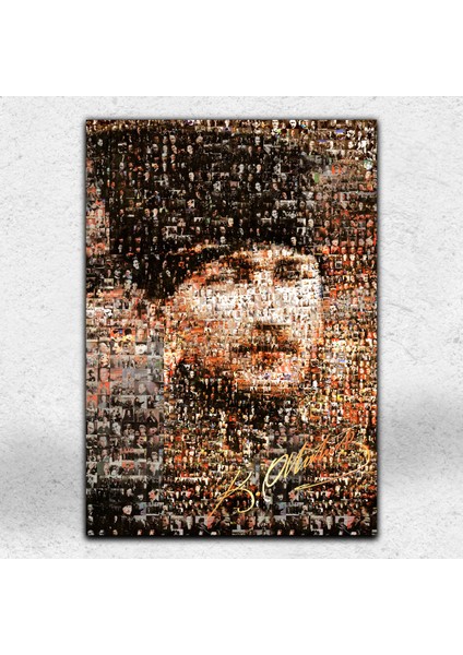 Atatürk Portre Kolaj Kanvas Tablo