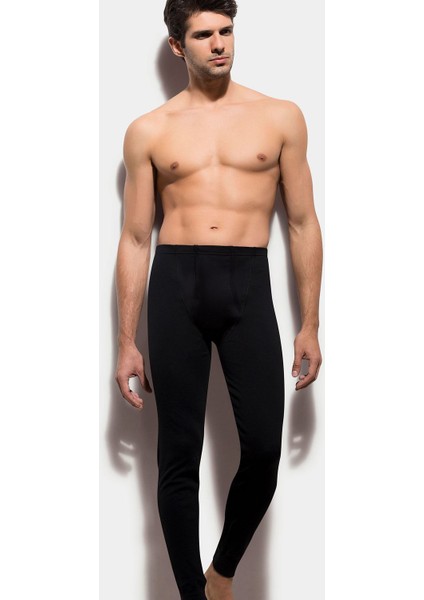 Erkek Uzun Kollu Alt İçlik – %100 Pamuk, Siyah, Rahat Kesim, Yuvarlak Yaka ve Günlük Kullanıma Uygun