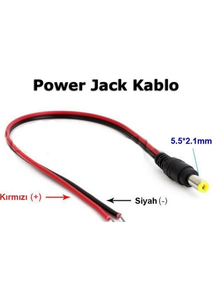 20 Adet Güvenlik Kamerası Power Jack Erkek