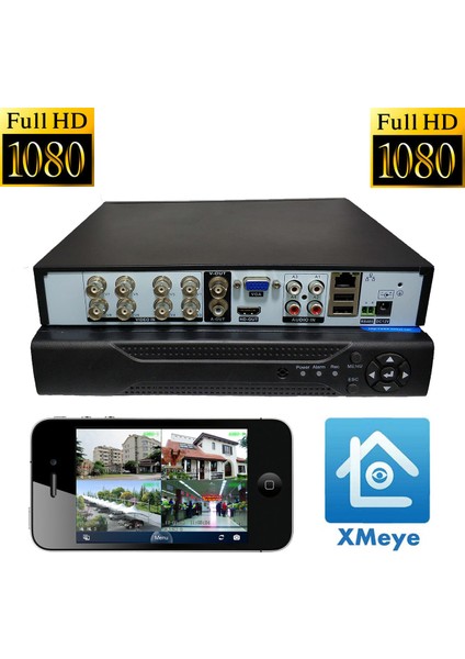 AHD 8 Kanal DVR Kayıt Cihazı Xmeye Yazılım Full HD 1080 fiyatları