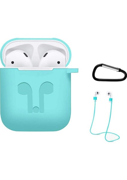 Tonmeister MAKT Apple Airpods Silikon Kılıf ve Kulaklık Askısı Turkuaz fiyatları