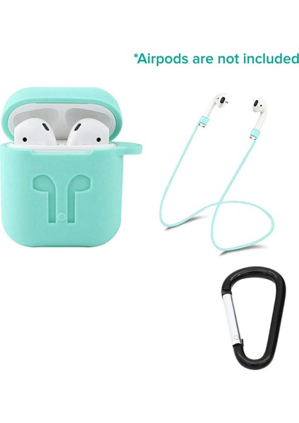 Tonmeister MAKT Apple Airpods Silikon Kılıf ve Kulaklık Askısı Turkuaz fırsatları