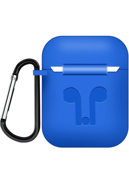 Tonmeister MAKT Apple Airpods Silikon Kılıf ve Kulaklık Askısı Mavi