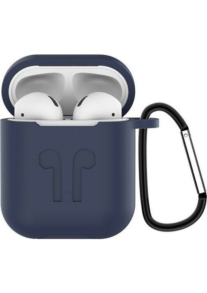 Tonmeister MAKT Apple Airpods Silikon Kılıf ve Kulaklık Askısı Lacivert