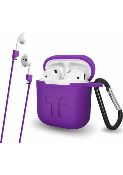 Tonmeister MAKT Apple Airpods Silikon Kılıf ve Kulaklık Askısı Mor fiyatları
