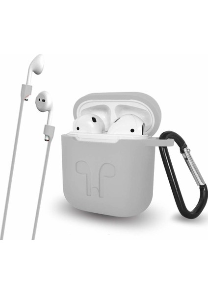Tonmeister MAKT Apple Airpods Silikon Kılıf ve Kulaklık Askısı Gri fiyatları