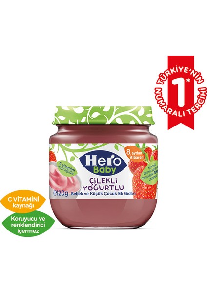 Hero Baby Çilekli Yoğurtlu Kavanoz Maması 120 gr