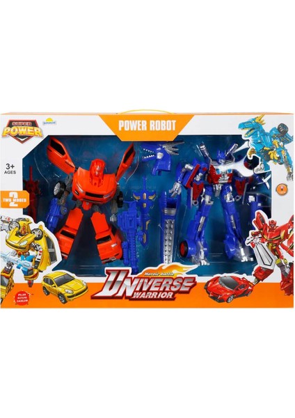 Transformer Işıklı 2'li Power Robot