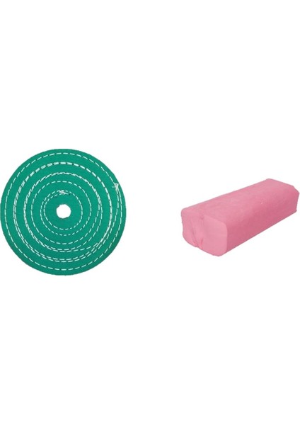 115 mm Dikişli Polisaj Keçesi ve Yıldız Pembe Cila Takımı