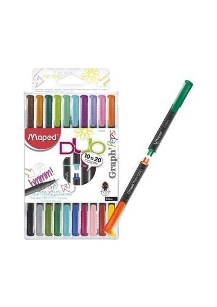 Fineliner Duo 10 Kalem 20 Renk