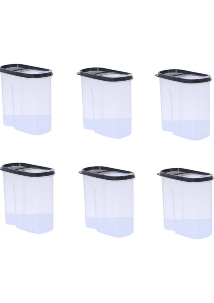1.7 lt Erzak Kabı 6'lı Paket Gri