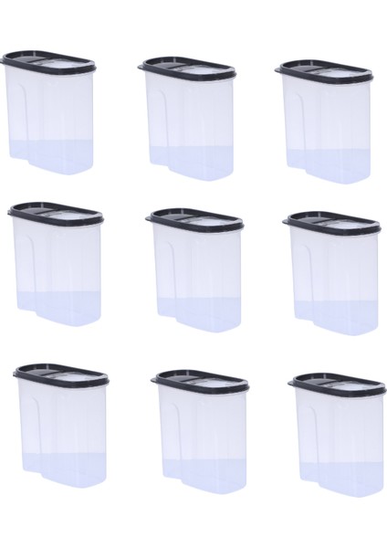 1.7 lt Erzak Kabı 9'lı Paket Gri