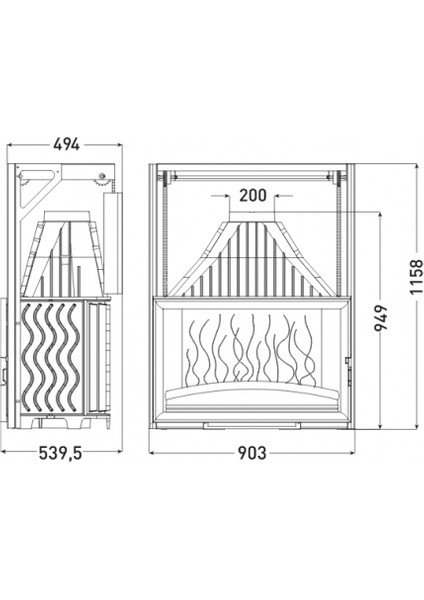900 Grande Vision Asansörlü İthal Şömi̇ne Haznesi̇ 6890-44 fiyatları