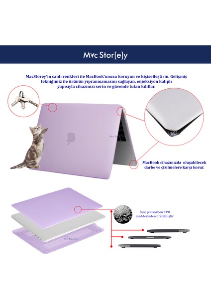 Macbook Pro Kılıfı 13 inç Mat (2016-2019 yılı Cihazı) A1706 A1708 A1989 A2159 ile Uyumlu fırsatları