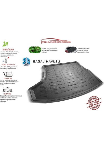 Opel Astra J Hb 2010 Sonrası 3D Bagaj Havuzu