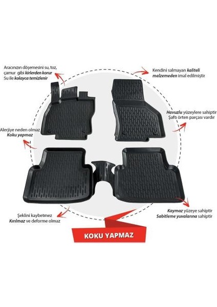 Ford Fiesta 2008-2013 3D Havuzlu Paspas