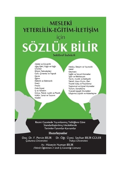 Mesleki Yeterlilik Eğitim İletişim İçin Sözlük Bilir - F. Pervin Bilir