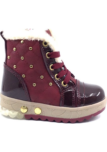Bordo Kız Çocuk Botu