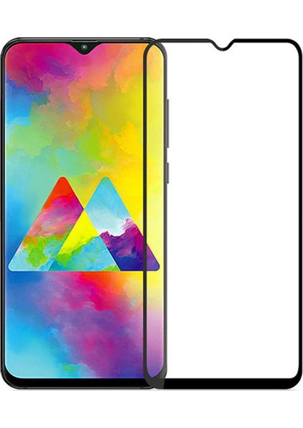 Samsung Galaxy M20 Tam Kaplayan Çerçeveli Tempered Ekran Koruyucu - Siyah