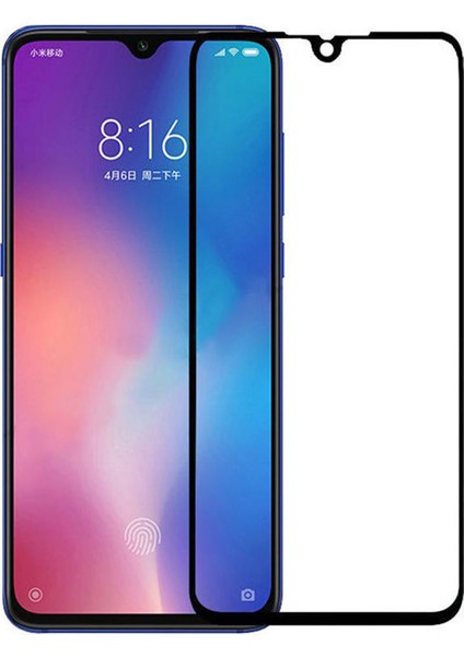 Xiaomi Mi 9 Explorer Tam Kaplayan Çerçeveli Tempered Ekran Koruyucu - Siyah