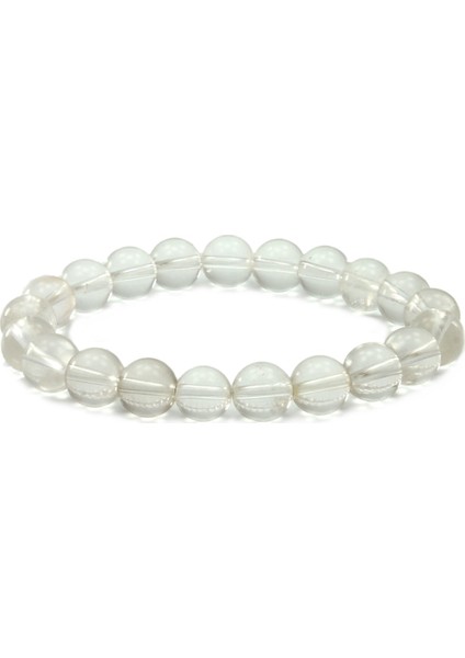 8 mm Kristal Kuvars Doğal Taş Unisex Bileklik