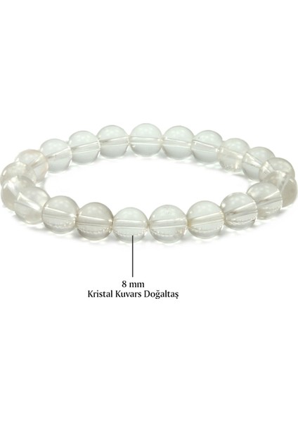 8 mm Kristal Kuvars Doğal Taş Unisex Bileklik fiyatları