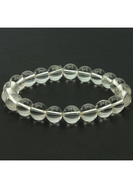 8 mm Kristal Kuvars Doğal Taş Unisex Bileklik modelleri